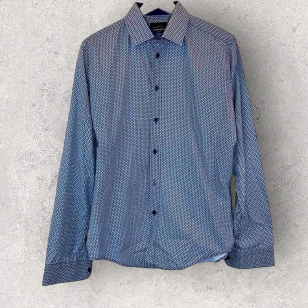 Zara Man Blue Slim Fit Button Down